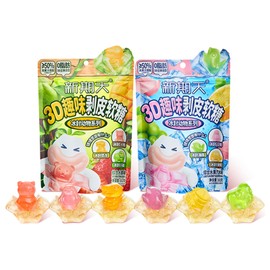 Fruit Peelable Snack, 50% Juice Content White Peach Mango Grape Snacks, Delicious Peelable Candy, Tasty Sour-Sweet Desserts Casual Snacks Chinese Food wedding candies (120g 2bags).