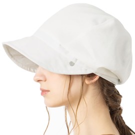 Loo&c Women's Hat, Large Size, Cool to Touch, Merrow, Full Light Blocking, UV Protection, white