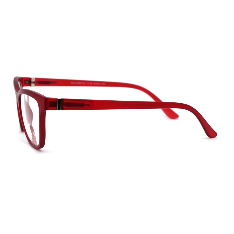 SA106 Womens Horn Rim Rectangular Bi-focal Reading Glasses +1.5 Red
