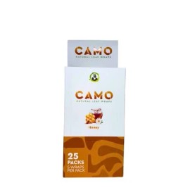 Camo Natural Leaf Wraps HONEY Self Rolling Herbal Wraps 25 Packs, Full Box