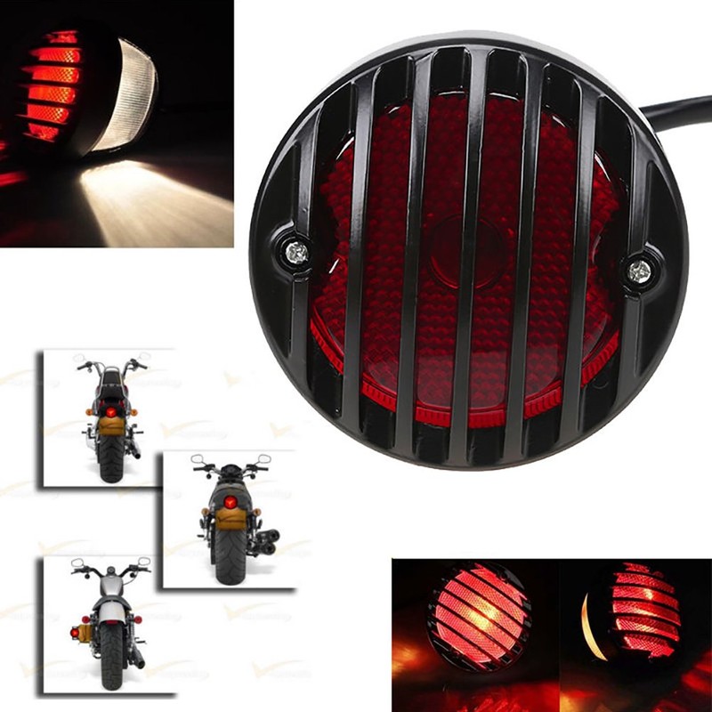 KaTur Motorcycle Tail Brake Light Motorcycle License for Suzuki Yamaha