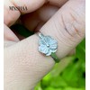 Mnshaa Ring 925 Sterling Silver Rhodium Plated Blossom Design Open