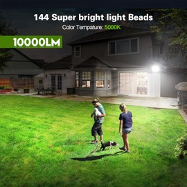 2 Pack LED Work Light, 100W LED Flood Light Outdoor 10000lm with US Plug,IP66 Waterproof Outdoor Security Lights,6500K Daylight White DOB Drive Outside Floodlights for Playground Yard, Patio