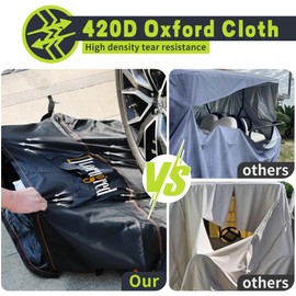Lorugred 4 Passenger Golf Cart Cover Waterproof Fits for EZGO Yamaha Evolution Honda 420D Heavy Duty Club Car Cover.110Lx45Wx65H inch 2/4 Seats with Two Zipper Doors Golf cart Accessories