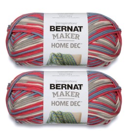 Bindertek Bernat Maker Home Dec Nautical Varg Yarn - 2 Pack of 250g/8.8oz - Cotton - 5 Bulky - 317 Yards - Knitting/Crochet, Pink
