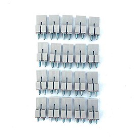 Dinkle DS2.5-02P DIN Rail Terminal Block Screw-Down Jumper for DK2.5 DKK2.5 2-Pole, Pack of 20 600V 25A 12-22AWG