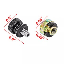 SI 2 PCS Black Fender Rear Seat Bolts Screw & Nuts for Harley Sportster Wide Glide