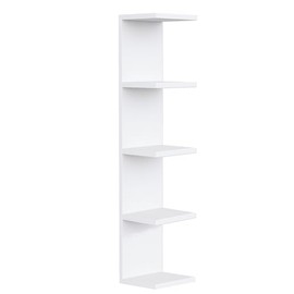 LitaEther 5 Tier White Lack Wall Shelf - Multi-Functional Storage Organizer for Plants, Makeup,Toys, Awards & Bathroom (7.1" x 5.5" x 30.7") (1)
