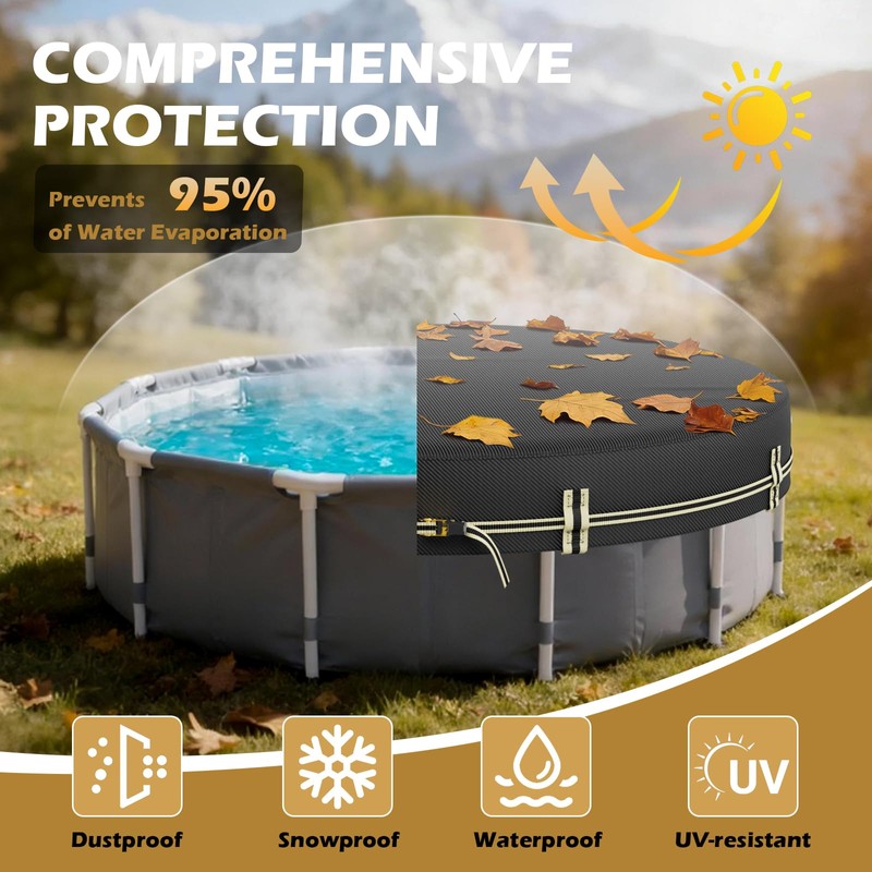 ZhenXingCheng 12 FT Round Pool Cover for Above Ground Pool,