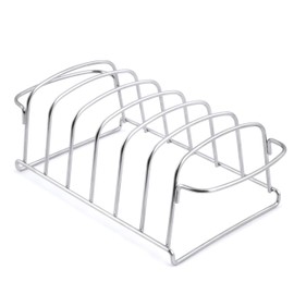 Yukon Glory BBQ Rib Rack, Rib Rack for Smokers and Grills, Easily Grill and Smoke Ribs in a Convenient and Neat Way, Holds 6 Ribs