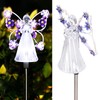 2 Pack LED Solar Angel Lights Solar Powered White Light