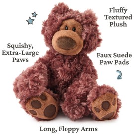 GUND Forever Friends: Philbin Classic Teddy Bear, Premium Stuffed Animal for Ages 0 and Up, Chocolate Brown, 12”