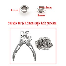 JZK 200 x Silver 5 mm Replacement Eyelets for JZK Single Hole Pliers Metal Eyelets Set for Eyelet Pliers Eyelets Rivets for 5 mm Hole Punch