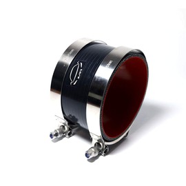 LTI-DIRECT LTI Universal 4-Ply Reinforced High Performance (95mm) 3.75" ID Straight Silicone Hose Coupler With 304 Stainless Steel T Bolt Clamp (3.75" BLACK)