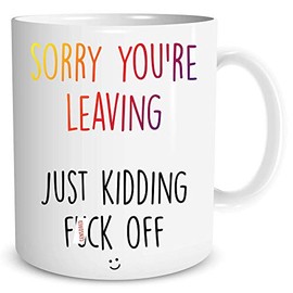 Funny Novelty Rude Coffee Mugs New Job Gift Work Colleague Funny Leaving Gift Sorry You're Leaving Witty Banter Gifts Leaving Job WSDMUG1247