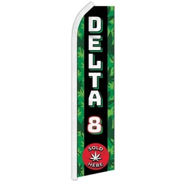 Delta 8 Swooper Feather Advertising Flag - Great for Businesses, Events, Shops, Dispensaries