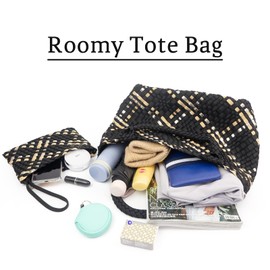 ORAD Women Tote Bag Large Neoprene Tote Bag Fashion Woven Bag Neoprene Tote Handbag Roomy Shoulder Bags for Beach, Gym, Trave