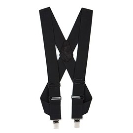 Suspender Store Side-Clip Trucker Suspenders - 2-Inch Wide Elastic - Gator Clip - 48" for 5'9" to 6'2" tall - Black