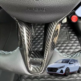 FUEISOF Steering Wheel Bottom Cover for Hyundai i20 / i20 N/Kona N 2017-2023 - Genuine Carbon Fibre - Interior Tuning Accessories