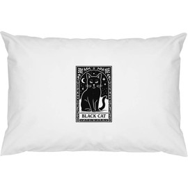 Azeeda 2 x 'Mystical Black Cat Card' Cotton Pillow Cases (PW00042274)