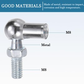 QUARKZMAN L Shaped Ball Joint Rods Head Bearing x 3 Pieces M8 Male M8 Female Thread for Textile Machinery and Food Appliances