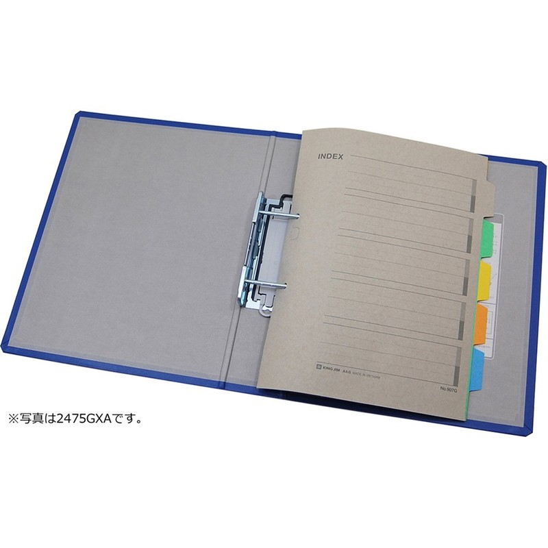 KINGJIM Vertical King File GX A4 Size, Double Opening, Blue