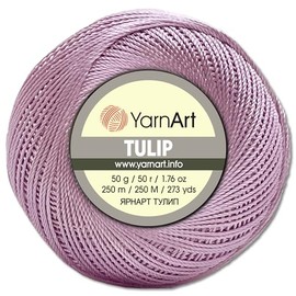 Frida's Wollhaus YarnArt 50g Tulip Crochet Yarn Fillet Yarn Microfiber Shiny Silky 49 Colors (429 | Dusky Pink 417 | Pastel Purple)