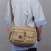 LEBULLBRO Canvas Messenger Bag for Mens Womens Multi-pockets 13 inch