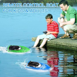 2-Pack High-Speed RC Boats - Remote Control Boats for Kids and Adults - 10km/H 2.4G