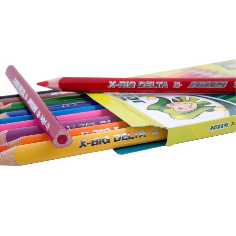 JOLLY X-BIG Delta Colouring pen, 12 Cardboard case, Bright Colours,