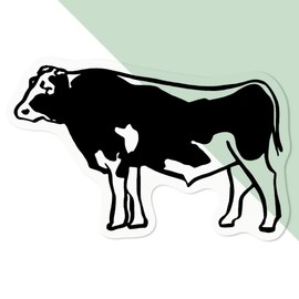 'Cow' Clear Sticker Decal – Waterproof Film for Windows, Cars, Walls & Crafts, Medium (100mm) (DC00066706)