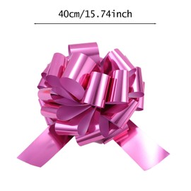1Pcs Ribbon Pull Bows，16" Wide, Gift Bows, Christmas, Presents, Birthday, Baby Shower, Gift Basket, Decoration, Office, Classroom, Fundraiser, Wedding, Reception, Easter. (Pink-1)