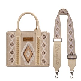Wrangler Tote Bag for Women Western Purse and Handbag Aztec Shoulder Bag for women Medium Satchel Handbags Womens Purse with Pocket and Zipper Causal canvas bag with Strap AR-WG2208-8120STN