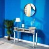 Bonnlo Mirrored Console Table with 2 Drawers Silver Desk