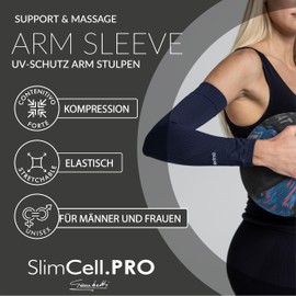 Slimcell Pro Arm Sleeves for Men and Women, Volleyball Cuffs, Compression Wristband, Padel Cuff, Elbow Band, Running Cuffs - Made in Italy, neon pink