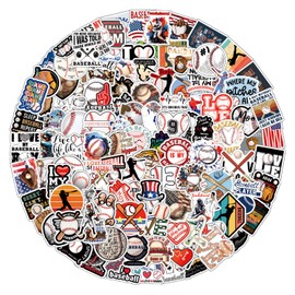 200Pcs Baseball Stickers Pack, Sports Cartoon Cute Vinyl Waterproof Decals for Water Bottle,Laptop,Phone,Skateboard,Scrapbooking,Bumper Decor for Kids Teens Adults Fans for Party Supply