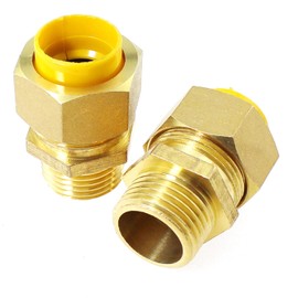 MTQY 2PCS Brass Compression Tube Fitting Connectors Male Brass Quick Coupling Socket 1/2inch Tube OD for Fuel Air Oil Natural Gas