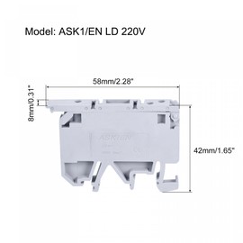 sourcing map DIN Rail Mount Fuse Holder Terminal Blocks Grey ASK1/EN LD 220V Pack of 5