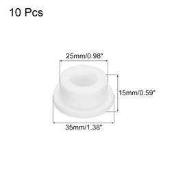 MECCANIXITY High Temp Silicone Plug Mount Dia 25mm/0.98 Inch T Shaped Rubber Stopper Hole Plugs for Powder Coating Plating Waterproof Sealing Plugs White Pack of 10(OD 35mm/1.38 Inch)