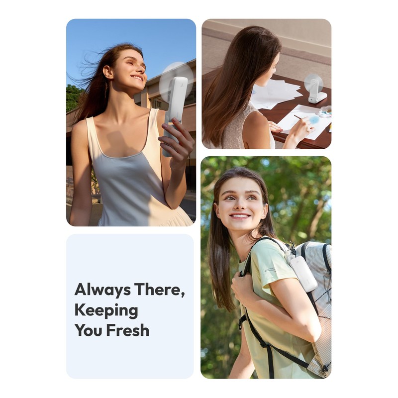 Aecooly Slim Portable Fan, Thin Handheld Fan, USB Rechargeable Mini