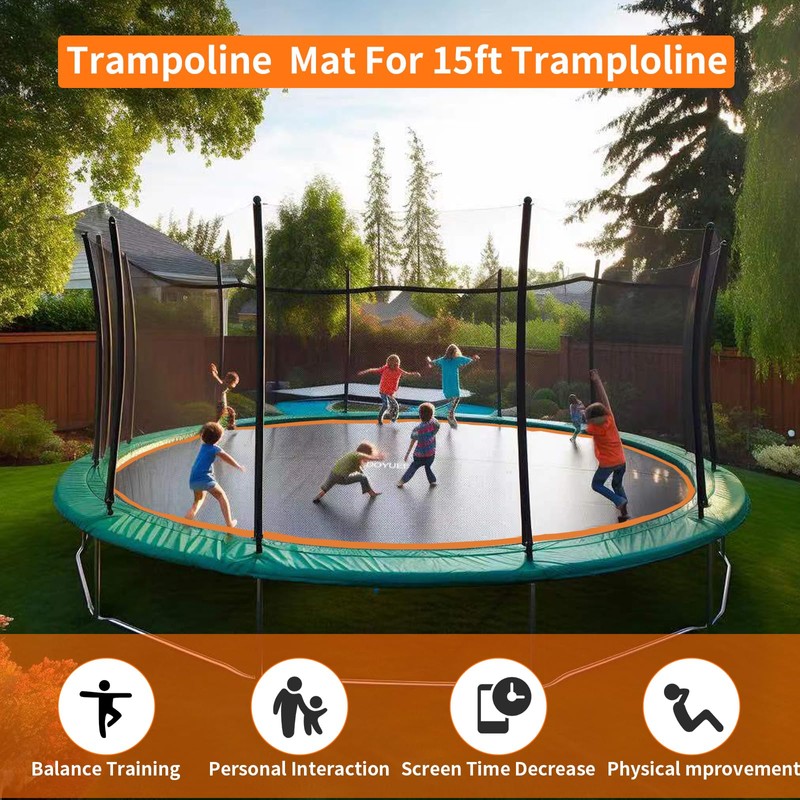 DOYUEE Trampoline Mat Replacement-Fits 15FT Trampoline Frame with 96 Rings