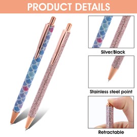 ASTER 2 Pcs Air Release Weeding Pen, Retractable Pin Pen Weeding Tool for Vinyl, Glitter Metal Tint Tools Pin Pen for DIY Craft Vinyl Project (Blue+Glitter)