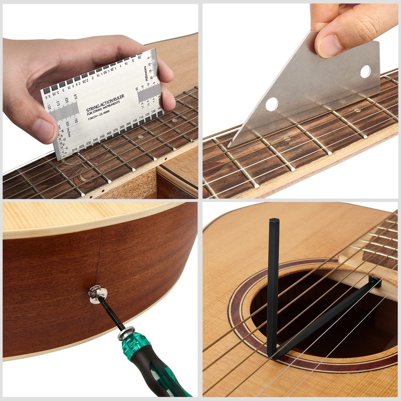 Meideal 65 Pieces Guitar Repairing Maintenance Tool Kit, Guitar Setup
