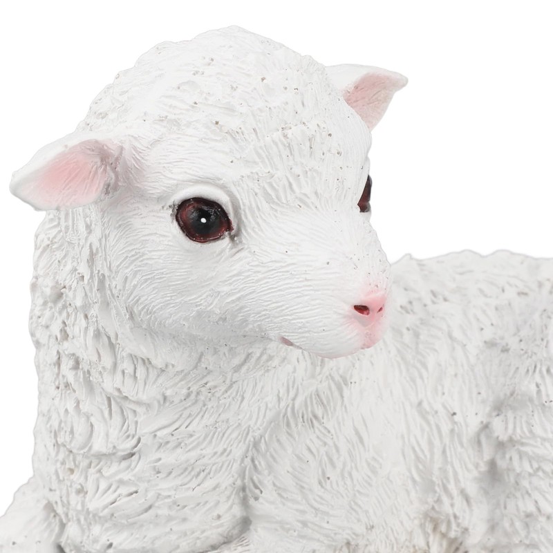 CHICIRIS Handmade Lifelike Sheep Statue, Realistic Lamb Figurine, Garden Sculpture,