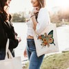 Christian Canvas Tote Bags for Women Flower Butterfly Faith Cross