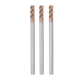 sourcing map 3pcs 3mm Dia 3mm Shank Square Nose End Mill 4 Flutes HRC50 Carbide AlTiN Coated CNC Router Bits Cutter Tools for End Milling CNC Machining