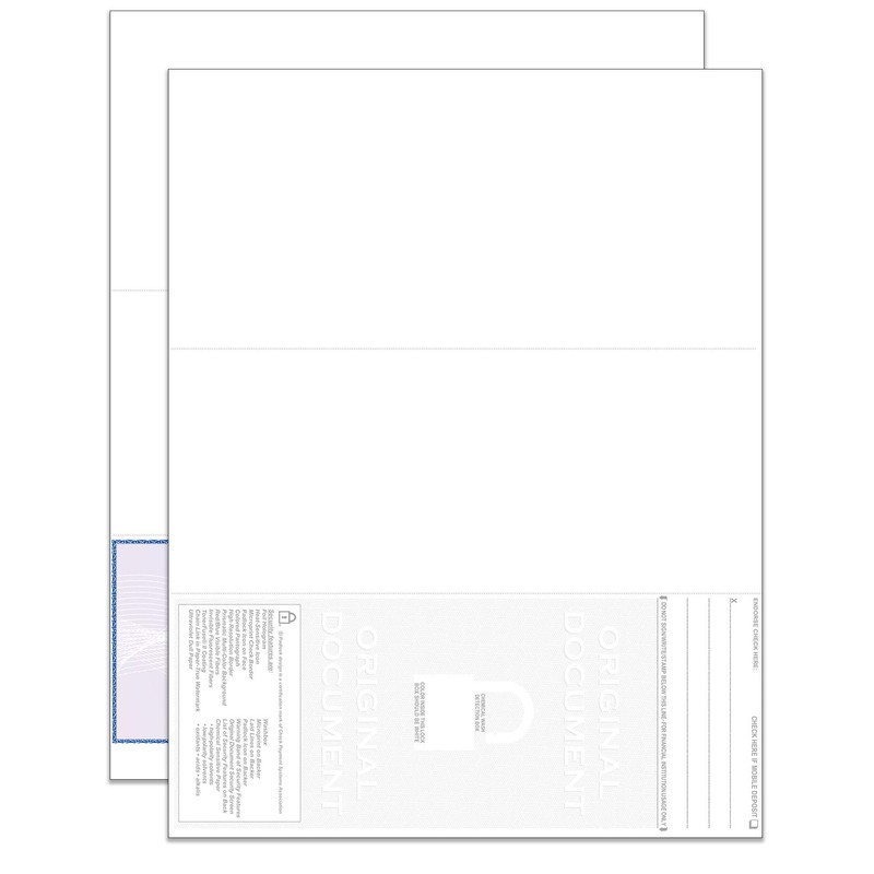 EZ Checks Premium Blank Hologram High Security Laser Check Stock