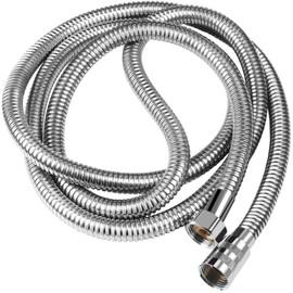 TRIXES 1.5M Flexible Stainless Steel Shower Bathroom Hose Pipe - Leakproof and Anti-Kink - Silver/Chrome