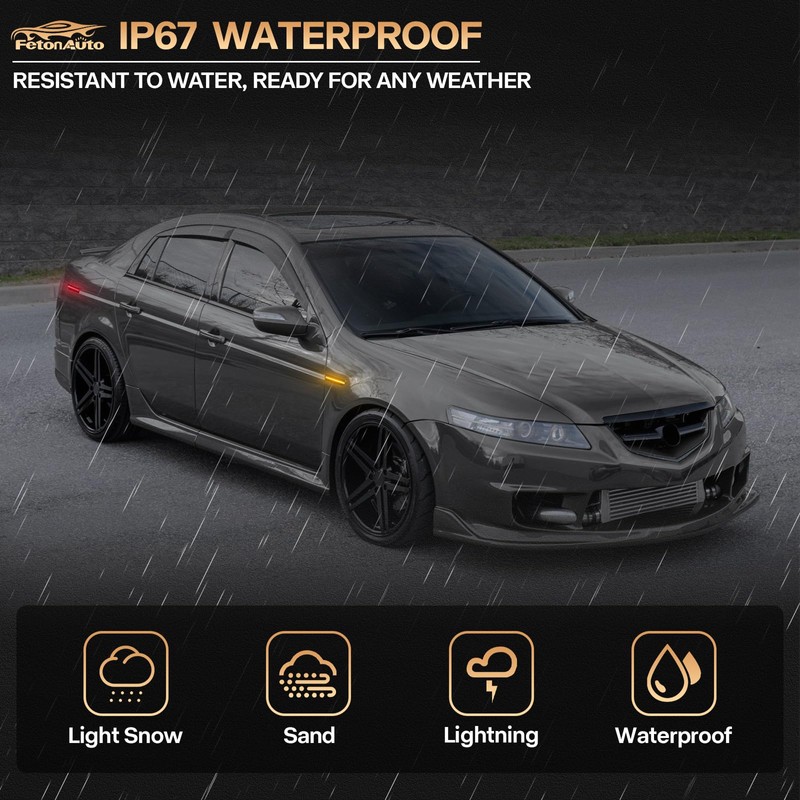 Dynamic Amber Red LED Side Marker Lights for Acura TL