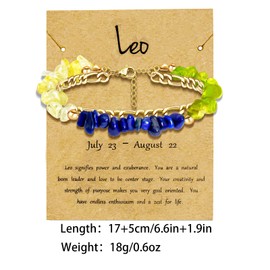 yfstyle Leo Bracelets Healing Crystal Bracelets for Women Men Layered Constellation Zodiac Crystal Bracelets Adjustable Spiritual Chip Crystal Bracelets Zodiac Astronomy Gifts